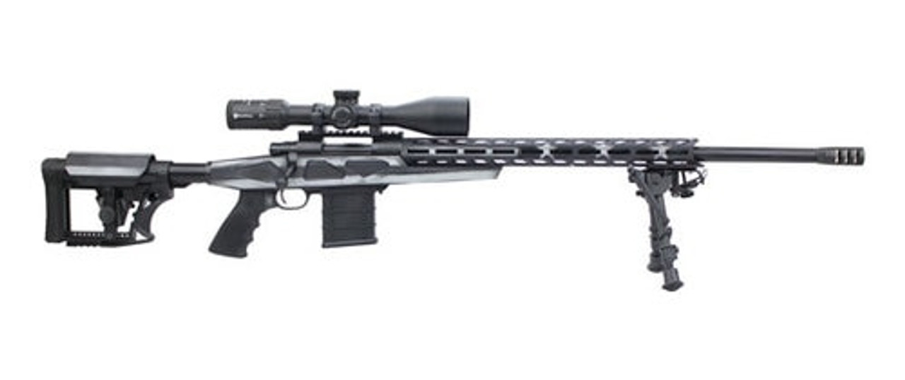 Howa HCRA Rifle & Scope Package 6.5 Creedmoor, 24" Heavy Threaded Barrel, 4x16-50 Diamond Scope, Black, Gray & White American Flag, Bipod, 10rd Howa HCRA Rifle & Scope Package 6.5 Creedmoor, 24" Heavy Threaded Barrel, 4x16-50 Diamond Scope, Black, Gray & White American Flag, Bipod, 10rd