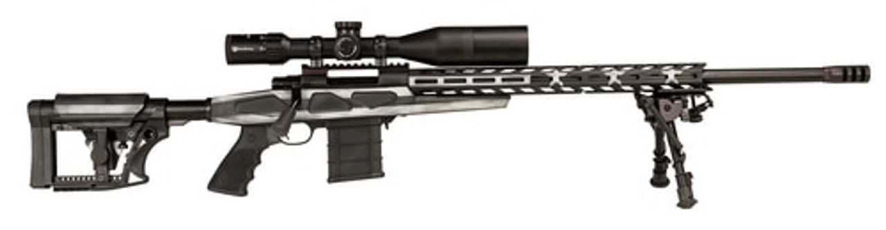 Howa APC .243 Win Scope Combo, 24" #6 Threaded Barrel, 4-16x50mm Nikko Stirling Scope, Mag Kit, Hogue Grip, LUTH-AR MBA-4 Stock, Grayscale Flag, 10rd Howa APC .243 Win Scope Combo, 24" #6 Threaded Barrel, 4-16x50mm Nikko Stirling Scope, Mag Kit, Hogue Grip, LUTH-AR MBA-4 Stock, Grayscale Flag, 10rd