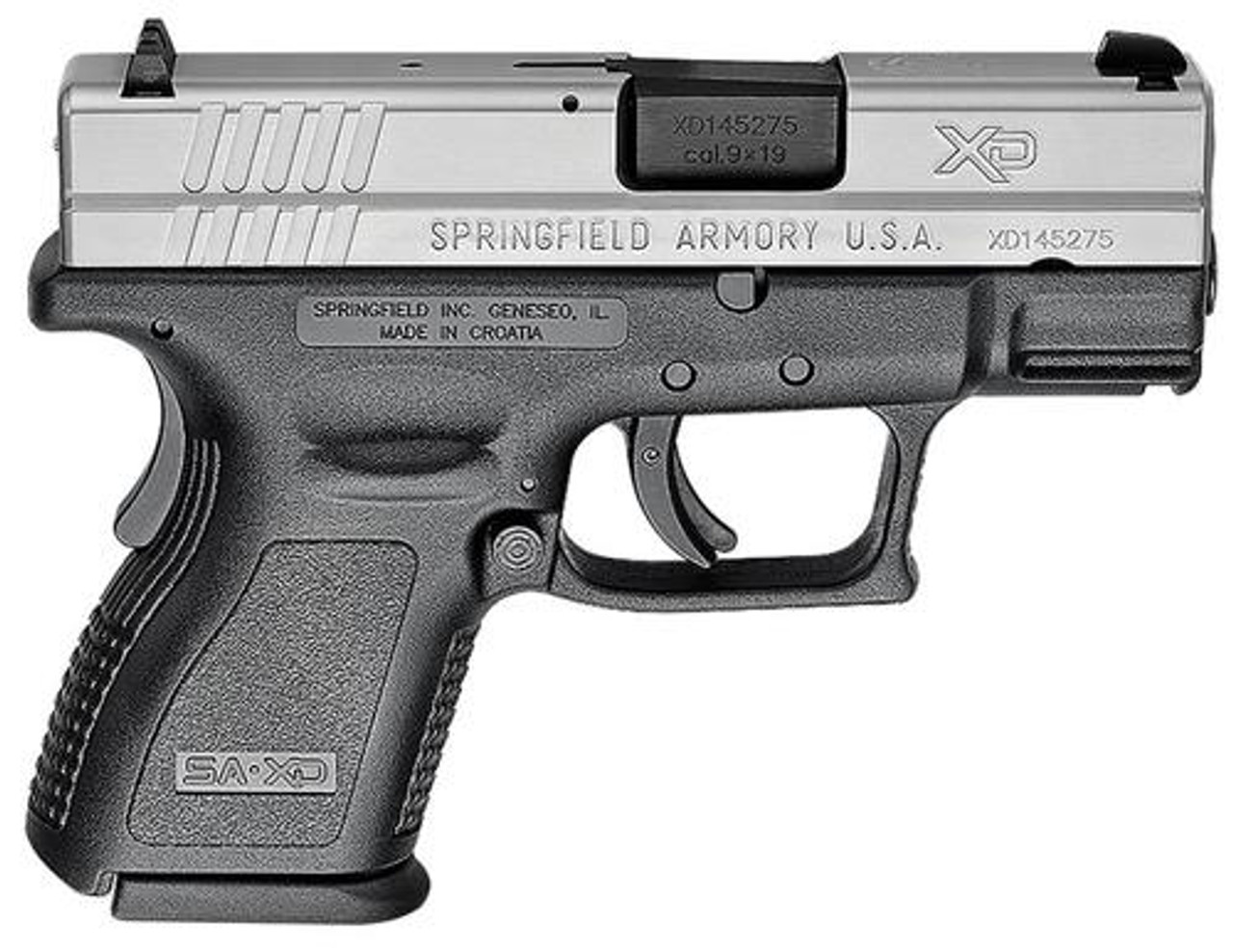 Springfield XD Sub-Compact 9mm 3" Barrel Ultra Safety Assurance Trigger, SS Slide 13 Springfield XD Sub-Compact 9mm 3" Barrel Ultra Safety Assurance Trigger, SS Slide 13
