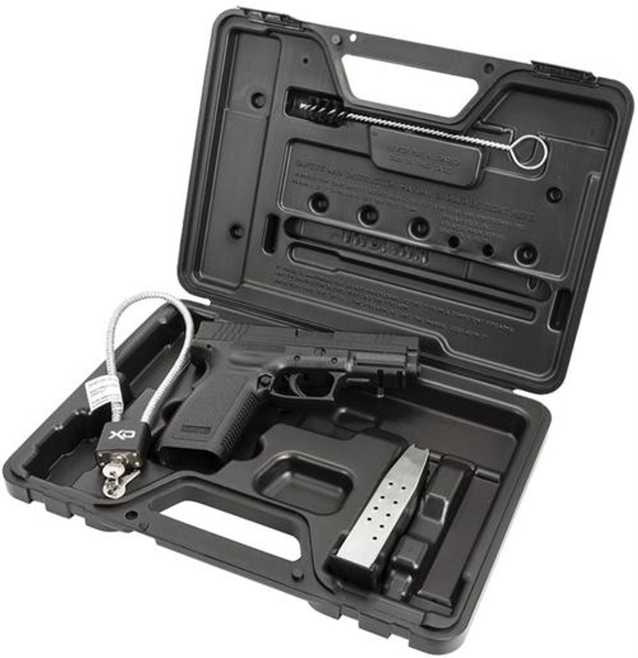 Springfield XD, Striker Fired, Full Size Pistol, 45 ACP, 4" Barrel, Black Polymer Frame, Matte Finish, Fixed Sights, 13Rd, 2 Mags Springfield XD, Striker Fired, Full Size Pistol, 45 ACP, 4" Barrel, Black Polymer Frame, Matte Finish, Fixed Sights, 13Rd, 2 Mags