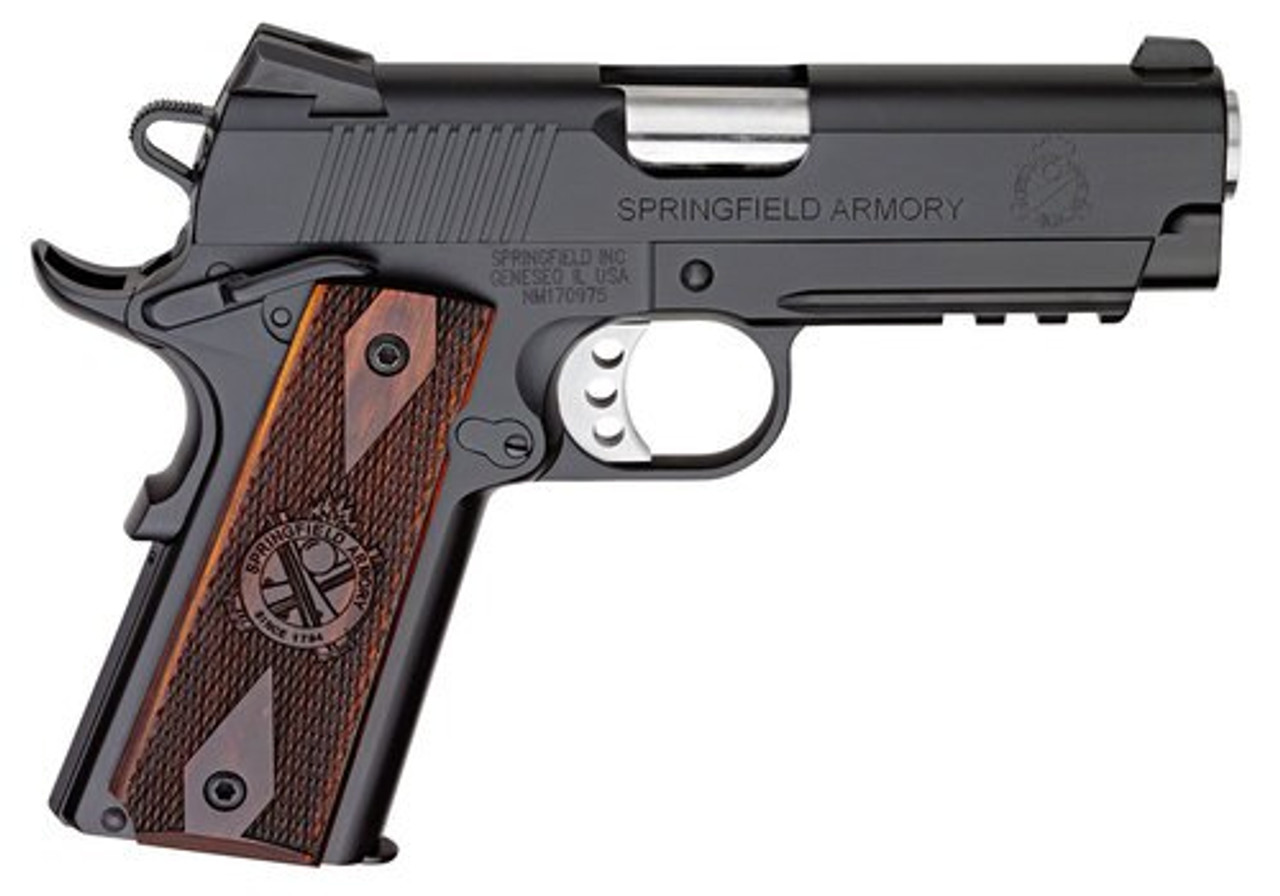 Springfield 1911 Champion Operator Lightweight 45 ACP, 4", Cocobolo Grip, Black Hardcoat Frame, Black Carbon Steel Slide, 7rd Springfield 1911 Champion Operator Lightweight 45 ACP, 4", Cocobolo Grip, Black Hardcoat Frame, Black Carbon Steel Slide, 7rd