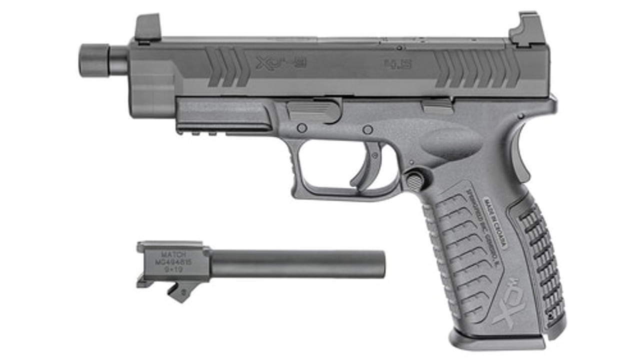 Springfield XDM OSP (Optical Sight Pistol), Full Size, 9MM, 5.3" Threaded Barrel, 2x19Rd, 2 Mags 4.5" Non-Threaded Barrel Included Springfield XDM OSP (Optical Sight Pistol), Full Size, 9MM, 5.3" Threaded Barrel, 2x19Rd, 2 Mags 4.5" Non-Threaded Barrel Included