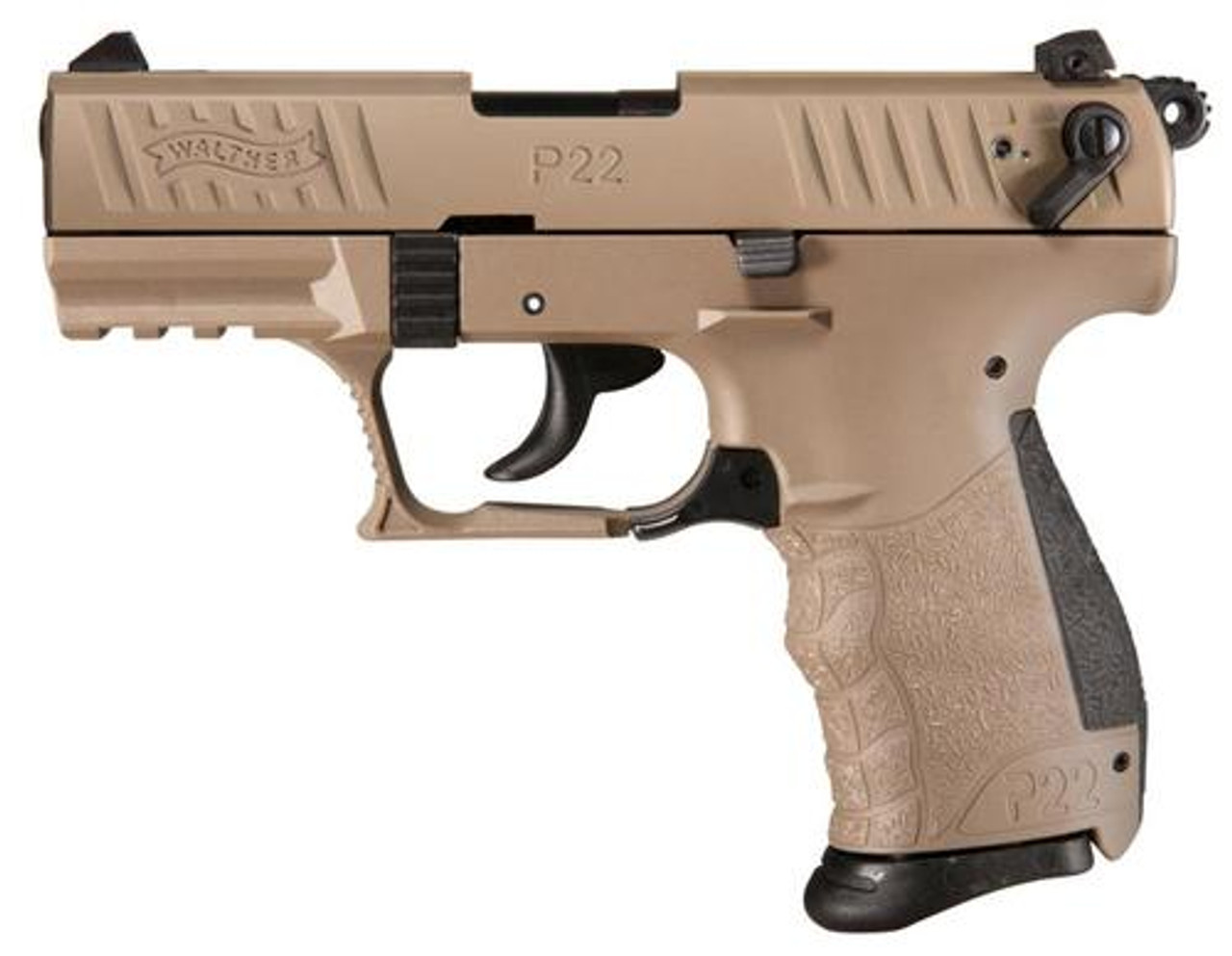 Walther P22 QD 22 (LR) 3.42" Barrel Flat Dark Earth 10rd Mag Walther P22 QD 22 (LR) 3.42" Barrel Flat Dark Earth 10rd Mag