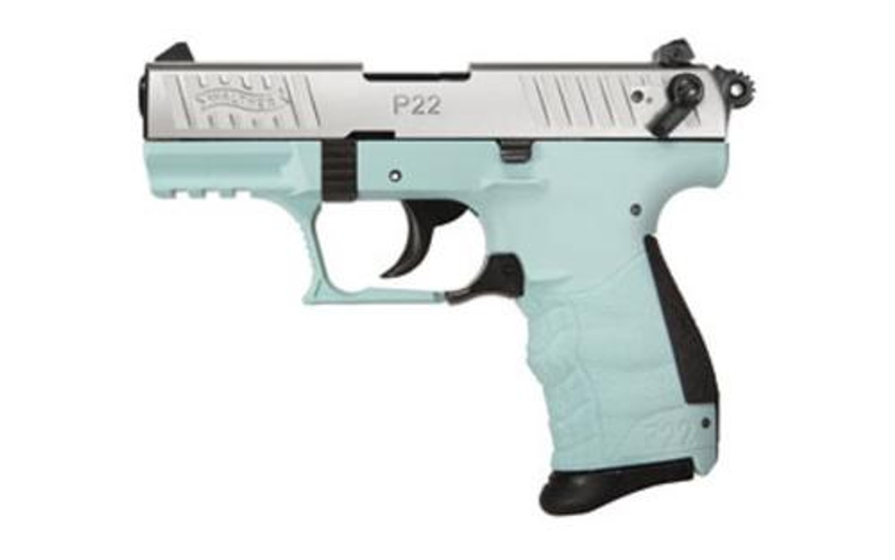 Walther P22QD .22LR 3.42" Threaded Barrel Angel Blue Finish Picatinny Rail 10rd Mag Walther P22QD .22LR 3.42" Threaded Barrel Angel Blue Finish Picatinny Rail 10rd Mag