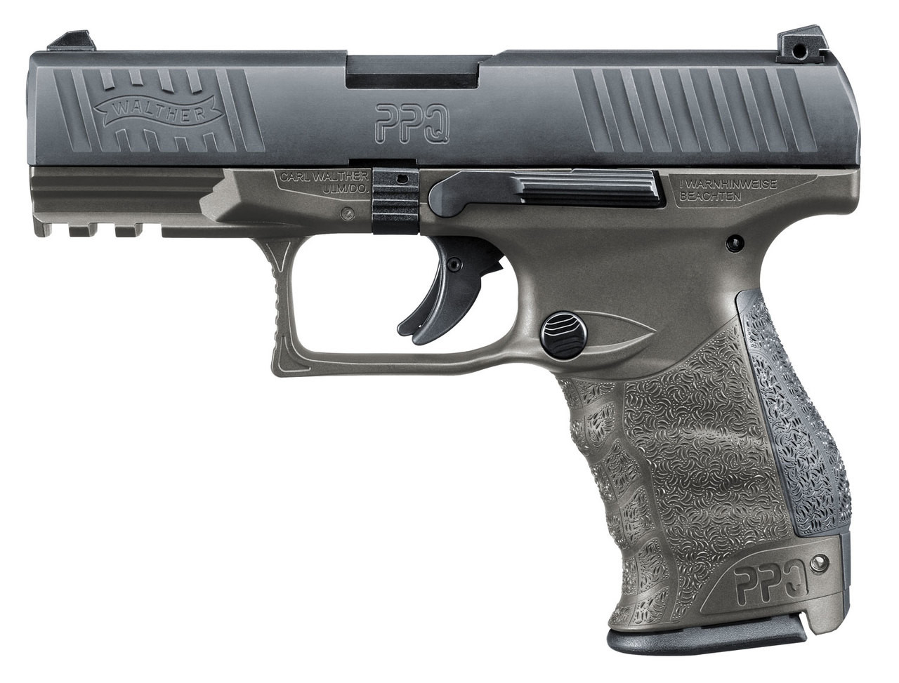 Walther PPQ M2 Single/Double 9mm 4" Barrel, Black Interchangeable Backstrap Grip Gray, 15rd Walther PPQ M2 Single/Double 9mm 4" Barrel, Black Interchangeable Backstrap Grip Gray, 15rd