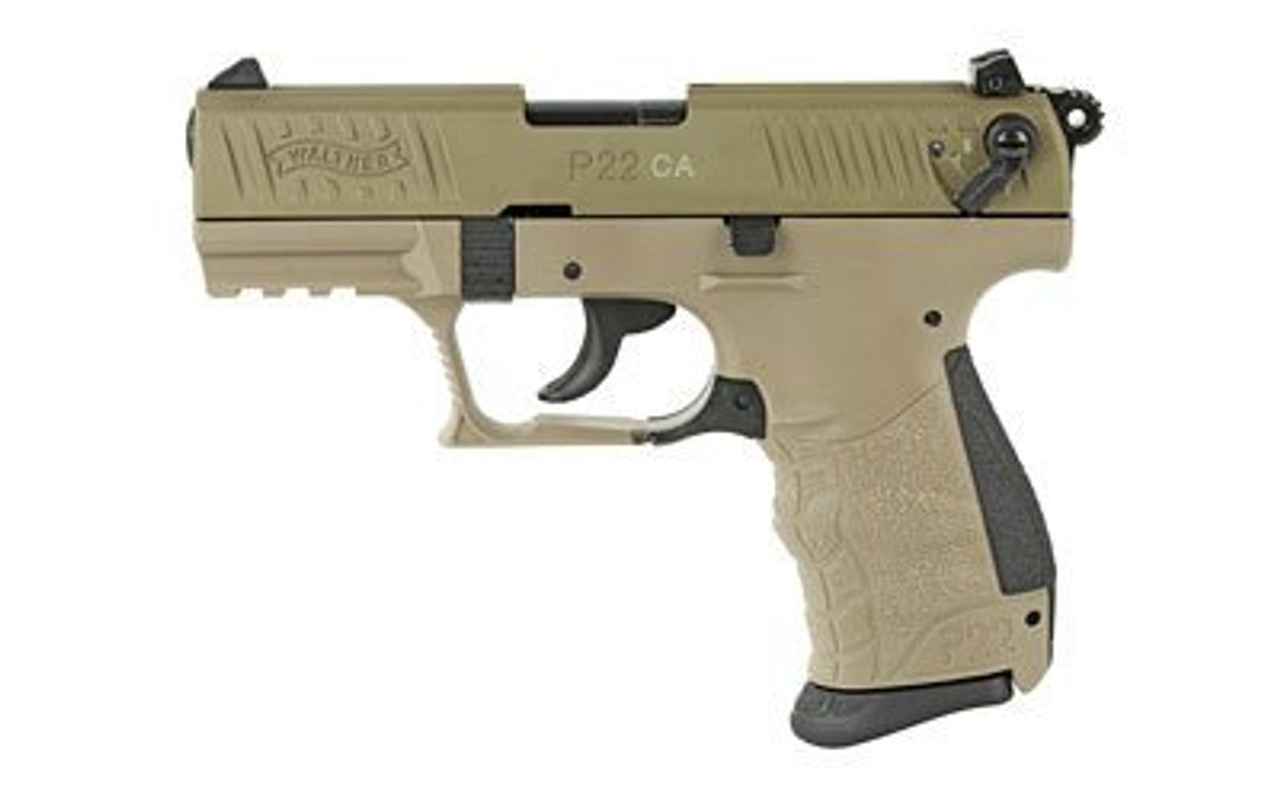 Walther P22, .22 LR, 3.42" Barrel, 10rd, Flat Dark Earth, California Compliant Walther P22, .22 LR, 3.42" Barrel, 10rd, Flat Dark Earth, California Compliant