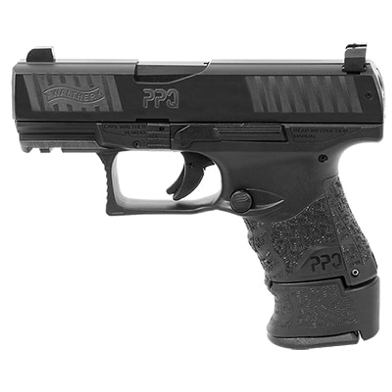 Walther PPQ M2 Sub-Compact, 9mm, 3.5" Barrel, 10rd/15rd, Night Sights, Black Walther PPQ M2 Sub-Compact, 9mm, 3.5" Barrel, 10rd/15rd, Night Sights, Black