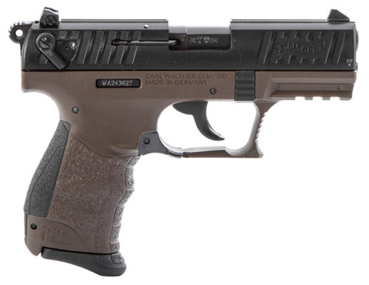 Walther P22 QD *Certified Used* .22 LR, 3.42" Barrel, 3-Dot Sights, OD Green, 10rd Walther P22 QD *Certified Used* .22 LR, 3.42" Barrel, 3-Dot Sights, OD Green, 10rd