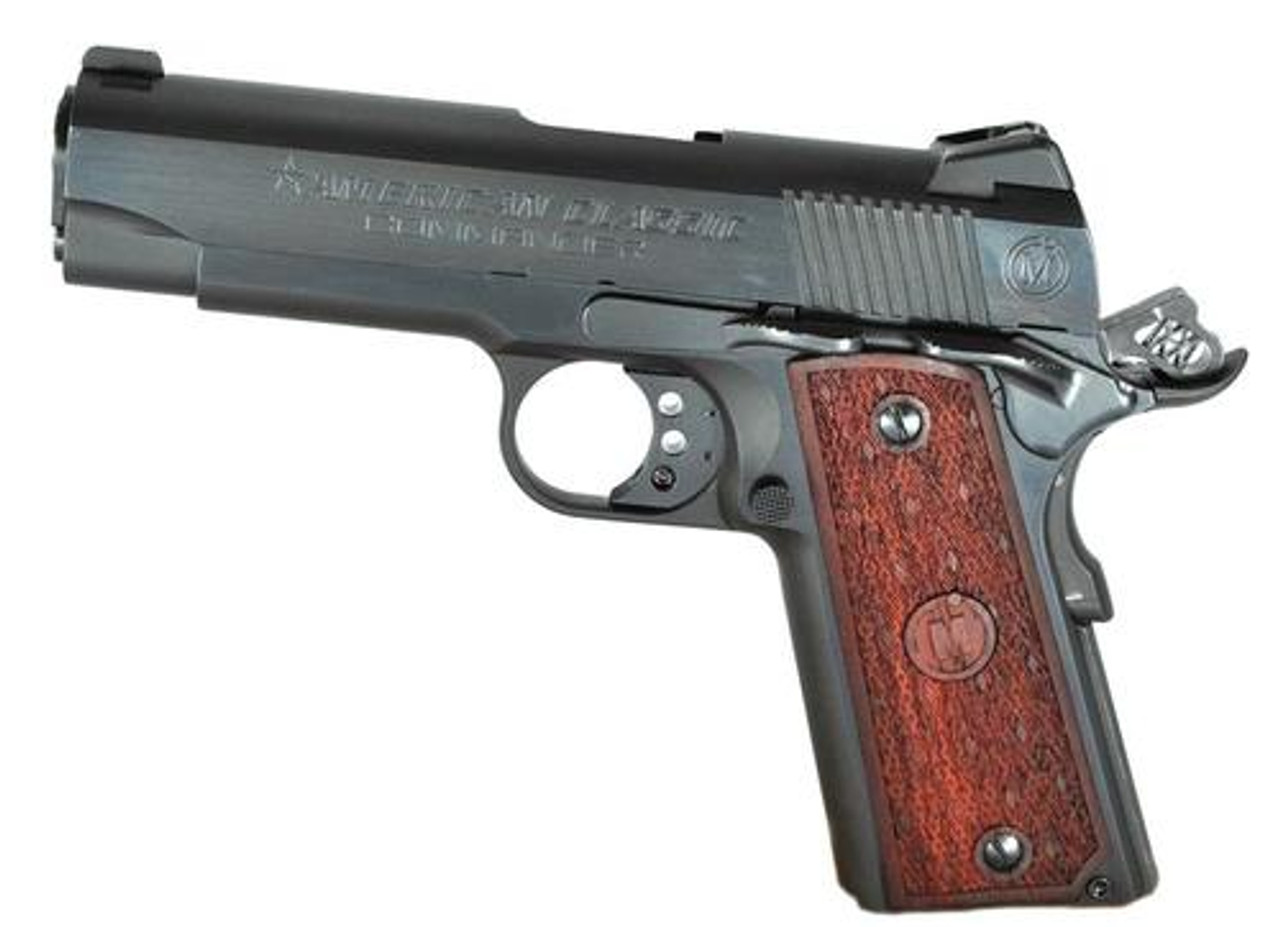 American Classic 1911 Commander 9mm 4.3" Barrel, Mahogany Grip Blued, 9rd American Classic 1911 Commander 9mm 4.3" Barrel, Mahogany Grip Blued, 9rd