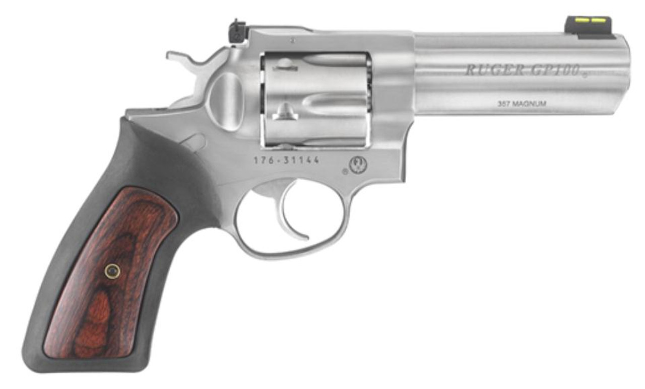 Ruger GP100 Full Lug 357 Mag/38 Spec 4" Barrel Hi Viz Front Sight 6rd Ruger GP100 Full Lug 357 Mag/38 Spec 4" Barrel Hi Viz Front Sight 6rd