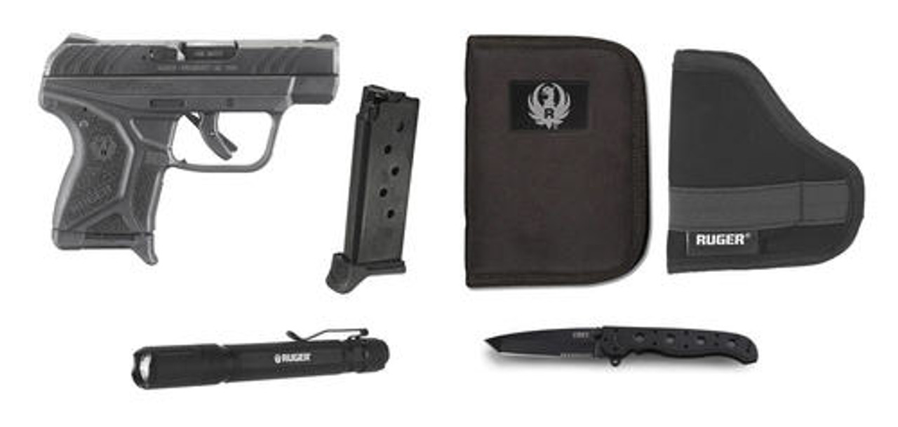 Ruger LCP-II EDC Value Package 380acp 2.75" Barrel Zippered Case, Holster, Flashlight, Knife and Extra Mag Ruger LCP-II EDC Value Package 380acp 2.75" Barrel Zippered Case, Holster, Flashlight, Knife and Extra Mag