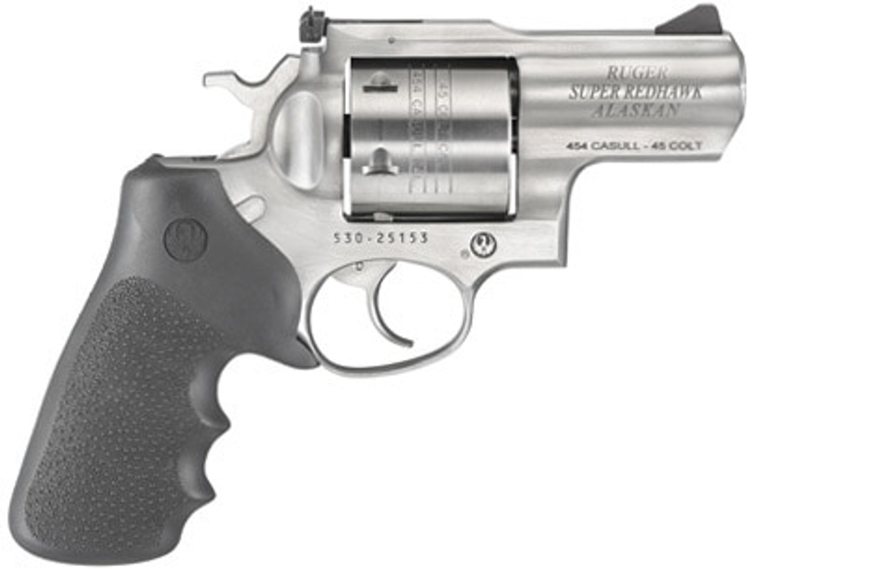 Ruger Super Redhawk Alaskan .454 Casull, 2.5" Barrel, Black Rubber Grips, Stainless Steel, 6rd Ruger Super Redhawk Alaskan .454 Casull, 2.5" Barrel, Black Rubber Grips, Stainless Steel, 6rd