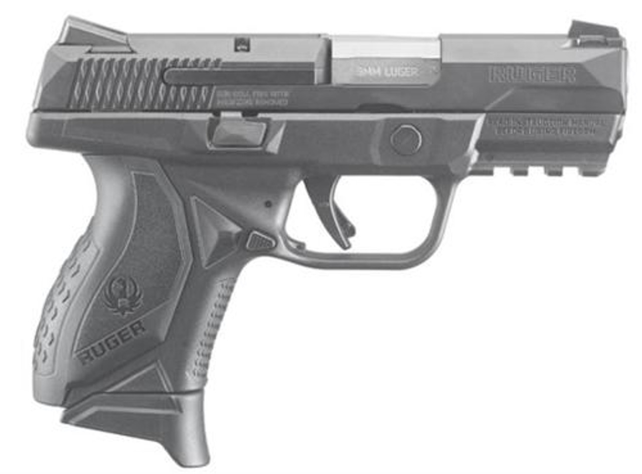 Ruger American Compact Pistol 9mm 3.55" SS Barrel Novak 3-Dot Sights 17 Rd Mag Ruger American Compact Pistol 9mm 3.55" SS Barrel Novak 3-Dot Sights 17 Rd Mag