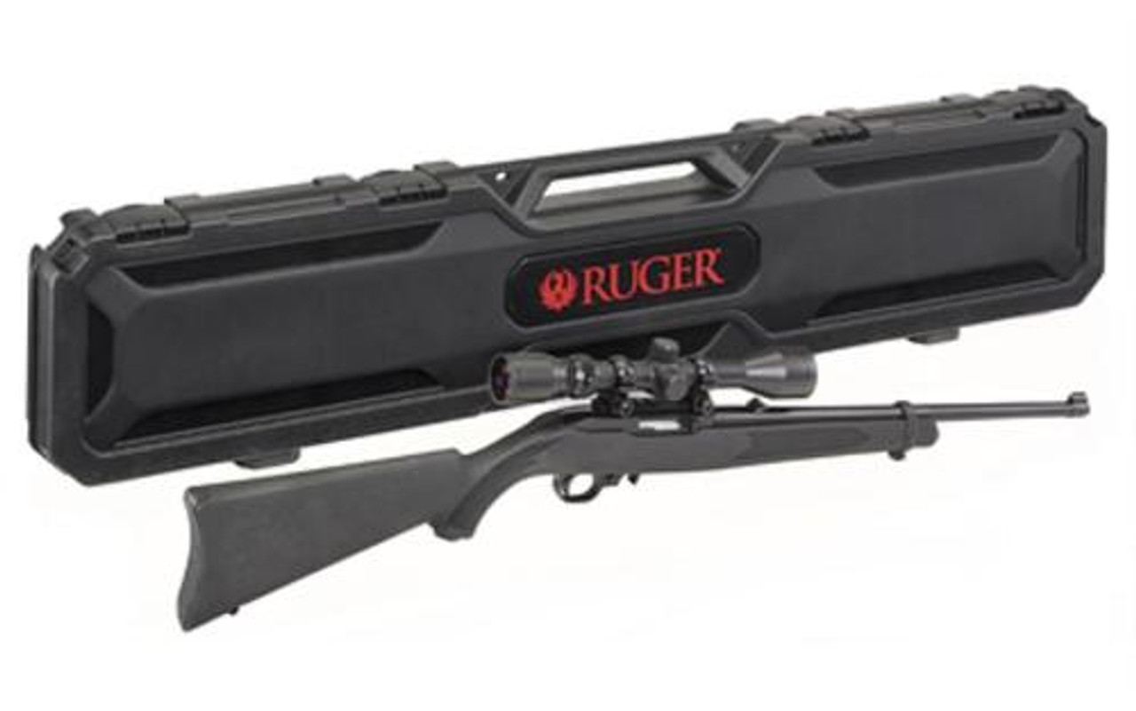 Ruger 10/22 Carbine 22LR, 18.5" Barrel, Satin Black, Weaver Scope and Case, 10Rd Mag Ruger 10/22 Carbine 22LR, 18.5" Barrel, Satin Black, Weaver Scope and Case, 10Rd Mag