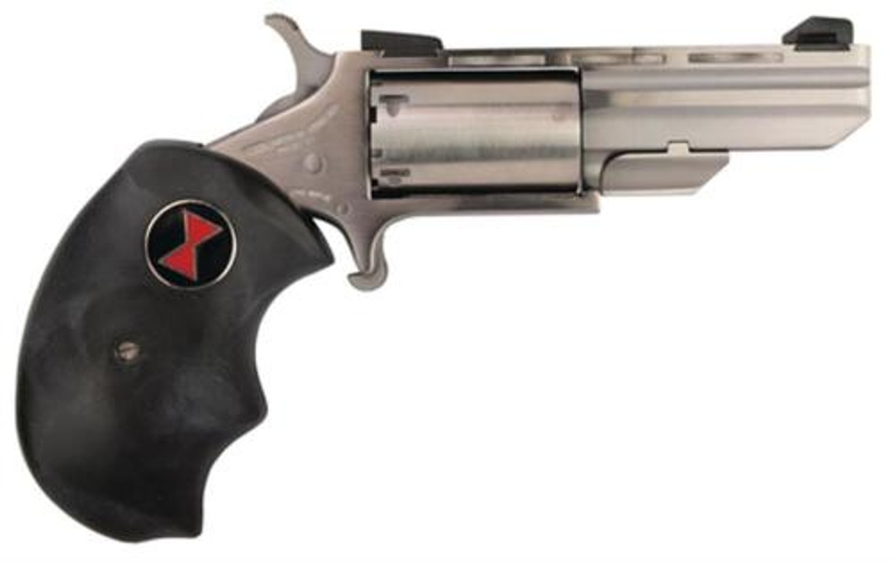 NAA 22 Black Widow 22LR 2" 5rd Fixed Sight Black Rubber Grip Stainless NAA 22 Black Widow 22LR 2" 5rd Fixed Sight Black Rubber Grip Stainless