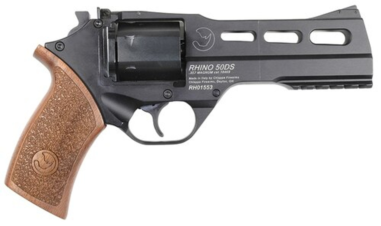 Chiappa Rhino 50DS 357 RemMag 5" 6rd Wood Grip Black Chiappa Rhino 50DS 357 RemMag 5" 6rd Wood Grip Black