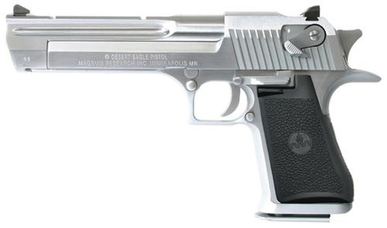 MRI Desert Eagle *CA Appr* 44 Mag 6" Barrel, Black Grip Brushed Chrome, 8rd MRI Desert Eagle *CA Appr* 44 Mag 6" Barrel, Black Grip Brushed Chrome, 8rd