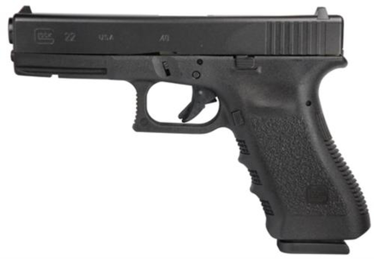 Glock, 22, Safe Action, 40S&W, 4.49" Barrel, Polymer Frame, Matte Finish, Fixed Sights, 15Rd, 2 Magazines, Glock OEM Rail, Right Hand Glock, 22, Safe Action, 40S&W, 4.49" Barrel, Polymer Frame, Matte Finish, Fixed Sights, 15Rd, 2 Magazines, Glock OEM Rail, Right Hand