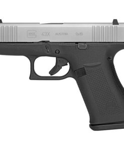 Glock G43X Silver Subcompact 9mm, 3.39" Barrel, Polymer Frame, Glock Night Sights, 2x10rd Mags