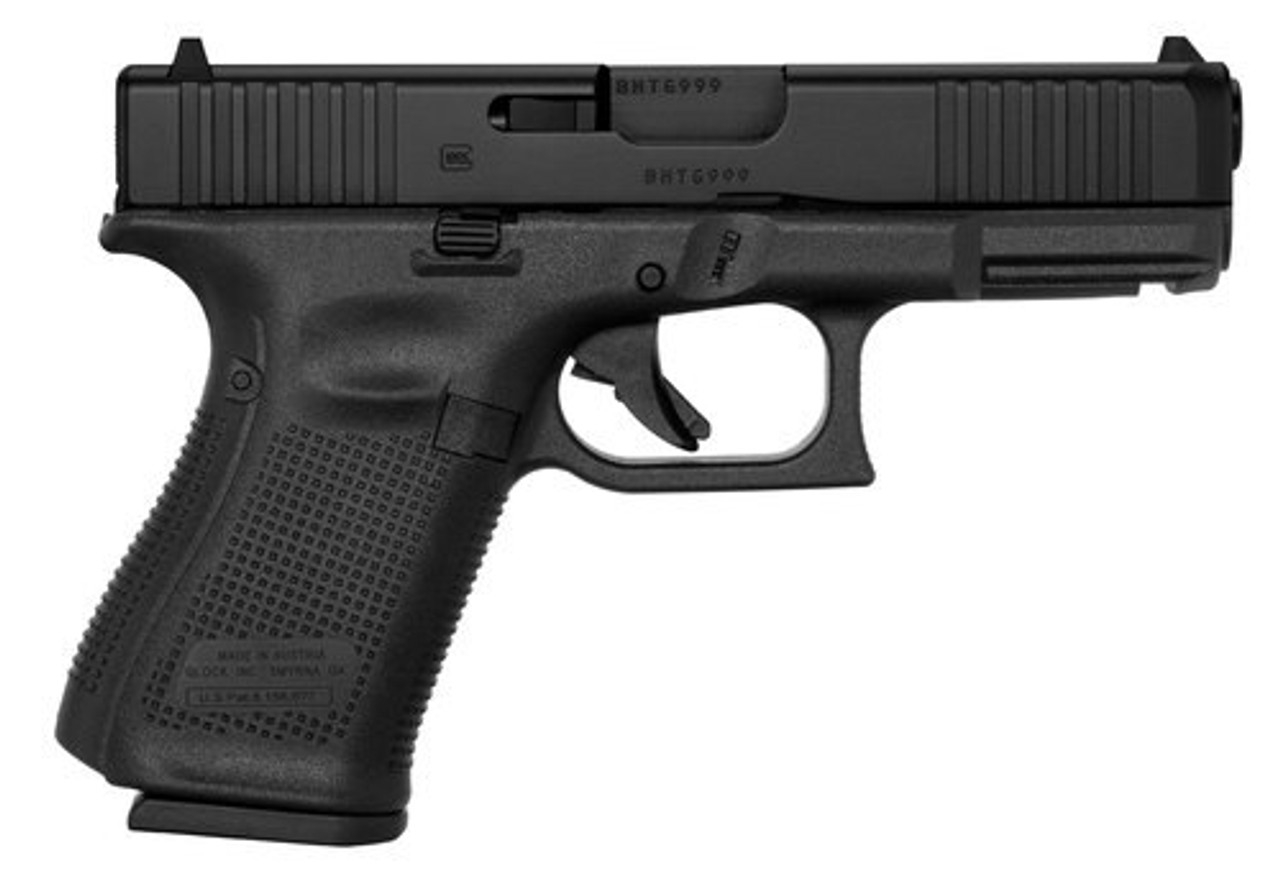 Glock G19 Gen5 9mm, 4.02" Barrel, Black nDLC Slide, Night Sights, 15rd Glock G19 Gen5 9mm, 4.02" Barrel, Black nDLC Slide, Night Sights, 15rd