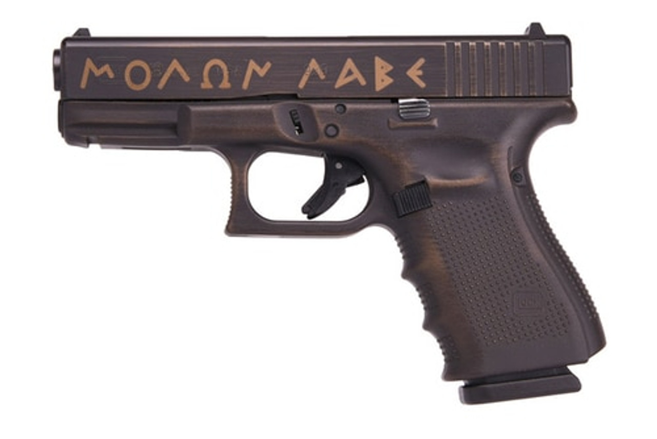 Glock 19 Gen 4 Spartan Edition MOLON LABE 9mm 15rd Mag Glock 19 Gen 4 Spartan Edition MOLON LABE 9mm 15rd Mag