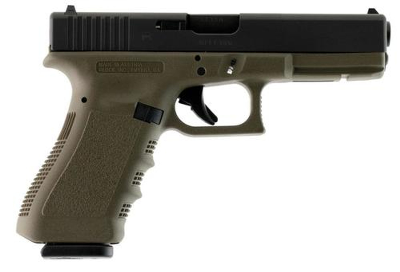 Glock G17 9mm, Fixed Sights, OD Green, 10rd Mags Glock G17 9mm, Fixed Sights, OD Green, 10rd Mags