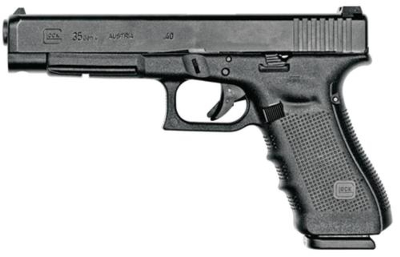Glock G35 .40 Cal. Competition, 5.32" Barrel, 15 Round Mag. Adjustable Rear Sights, 15rd Mag Glock G35 .40 Cal. Competition, 5.32" Barrel, 15 Round Mag. Adjustable Rear Sights, 15rd Mag