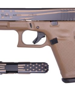 Glock 19 Gen5 9mm, 4" Barrel, Flat Dark Earth/Distressed Flag, 15rd