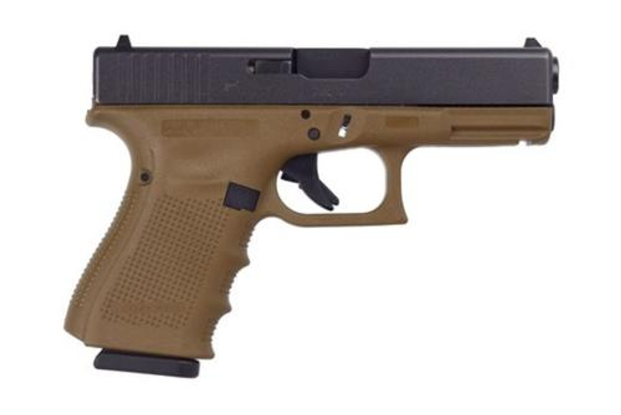 Glock G19 G4 9mm, 4.01", 10rd, Fixed Sights, Flat Dark Earth Frame Glock G19 G4 9mm, 4.01", 10rd, Fixed Sights, Flat Dark Earth Frame