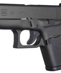 Glock, 43, Semi-automatic, Striker Fired, Sub Compact, 9mm, 3.41" Barrel, Polymer Frame, Matte Finish, Fixed Sights, 6Rd, 2 Magazines