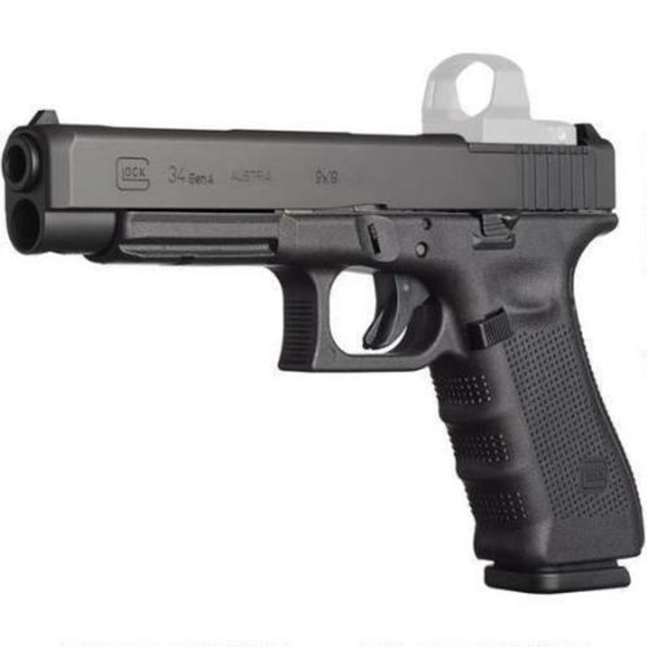 Glock, 34 Gen4, Competition, Modular Optic System, Striker Fired, Full Size, 9mm, 5.31" Barrel, Polymer Frame, Matte Finish, Adjustable Sights, 10Rd, 3 Magazines Glock, 34 Gen4, Competition, Modular Optic System, Striker Fired, Full Size, 9mm, 5.31" Barrel, Polymer Frame, Matte Finish, Adjustable Sights, 10Rd, 3 Magazines