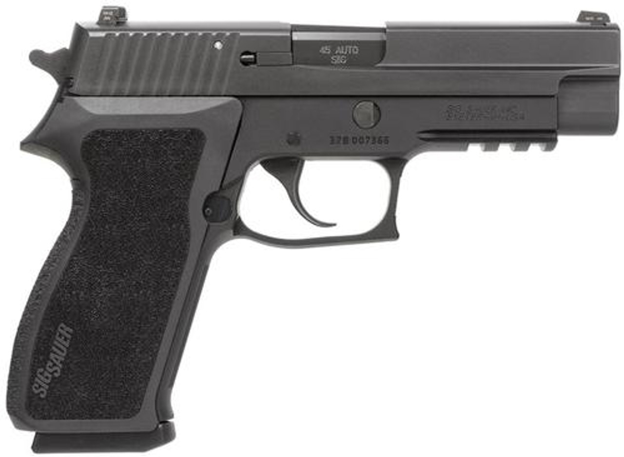 Sig P220 45 ACP 4.4In Nitron Black Da/Sa Siglite E2 Grip (2) 8RD Steel MAG MA Compliant Sig P220 45 ACP 4.4In Nitron Black Da/Sa Siglite E2 Grip (2) 8RD Steel MAG MA Compliant