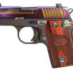 Sig P238 380 ACP 2.7In Rainbow Titanium Finish SAO Rosewood Grip (1) 6RD Steel MAG