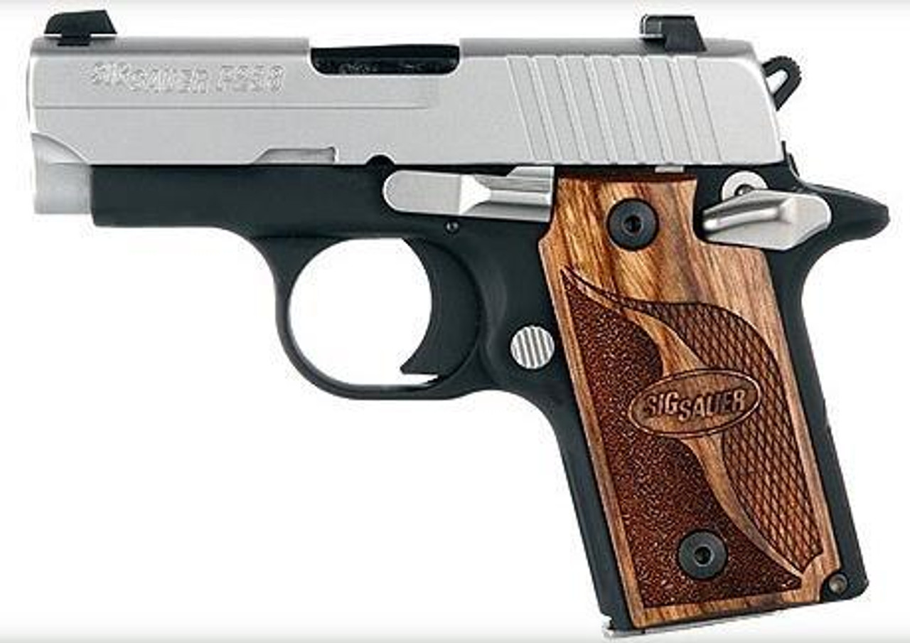 Sig P238 380 ACP 2.7In SAS 2-Tone SAO Siglite Walnut Grip (1) 6RD Steel MAG Dehorned SRT Sig P238 380 ACP 2.7In SAS 2-Tone SAO Siglite Walnut Grip (1) 6RD Steel MAG Dehorned SRT