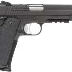 Sig 1911 45 ACP, 5" Barrel, TAC OPS Black SAO Siglite Ergo XT Grip (4) 8RD Steel MAG Rail