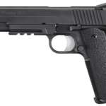 Sig 1911 45 ACP 5.6In TAC OPS Black SAO Siglite Ergo XT Grip (4) 8RD Steel MAG Rail Threaded (.578X28 RH)