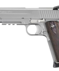 Sig 1911 45 ACP, 5" Barrel, Stainless Stainless Finish SAO Siglite Blackwood Grip (2) 8RD Steel MAG Rail MA Compliant
