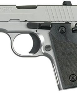 Sig P238 380 ACP 2.7In HD Stainless Finish SAO Siglite Black G10 Grip (1) 6RD Steel MAG CA Compliant