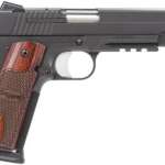 Sig 1911 45 ACP 5" Nitron, Black, SAO, Siglite, Rosewood Grip, 2x8rd, Rail, CA Compliant
