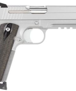Sig 1911 45 ACP, 5" Barrel, Stainless Stainless Finish SAO Siglite Blackwood Grip (2) 8RD Steel MAG Rail CA Compliant