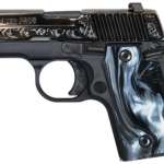 Sig P238 380 ACP 2.7In Black Pearl Nitron Engraved Slide SAO Siglite Black Pearl Grip (1) 6RD Steel MAG