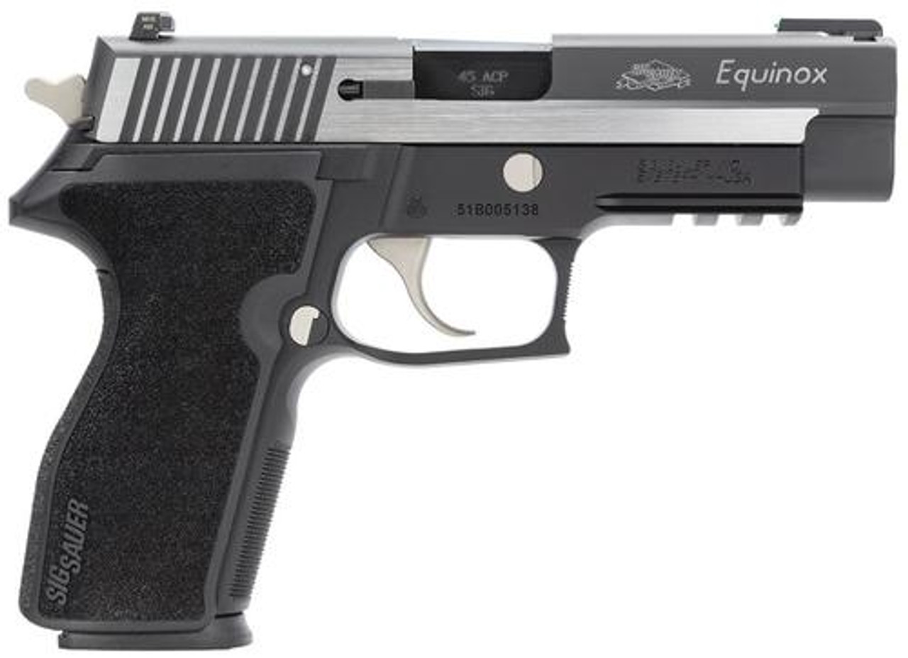 Sig P227 Equinox 45 ACP 4.4 Barrel 2 Tone Fiber Optic Sight & Siglite Night Sights 10 Rd Mag Sig P227 Equinox 45 ACP 4.4 Barrel 2 Tone Fiber Optic Sight & Siglite Night Sights 10 Rd Mag