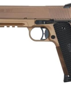 Sig 1911 45 ACP 5" Barrel, Emperor Scorpion Flat Dark Earth SAO Siglite Black G10 Grip (2) 8RD Steel MAG Rail