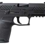 Sig P320 9mm, 4.6", Nitron Black, Striker Siglite Modular Polymer Grip (2) 15Rd Steel MAG Rail Threaded (13.5X1mm LH)