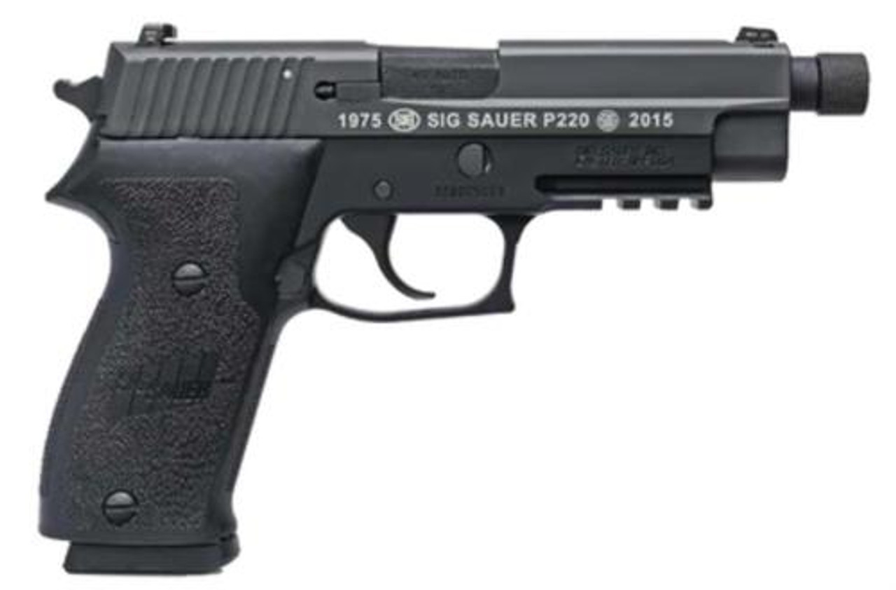 Sig P220 Combat 40th Anniversary Limited Production 45 ACP 4.9" Threaded, Black Nitron Finish Siglite Night Sights Engraved Slide 10rd Sig P220 Combat 40th Anniversary Limited Production 45 ACP 4.9" Threaded, Black Nitron Finish Siglite Night Sights Engraved Slide 10rd