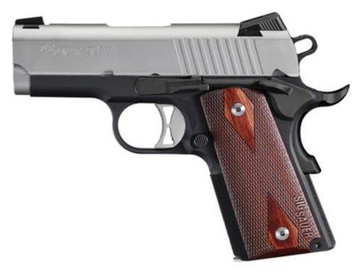 Buy Sig 1911 Ultra Compact Single 9mm, 3.3", Rosewood Grip, Black Nitron Stainless, 8rd, *MA Compliant*