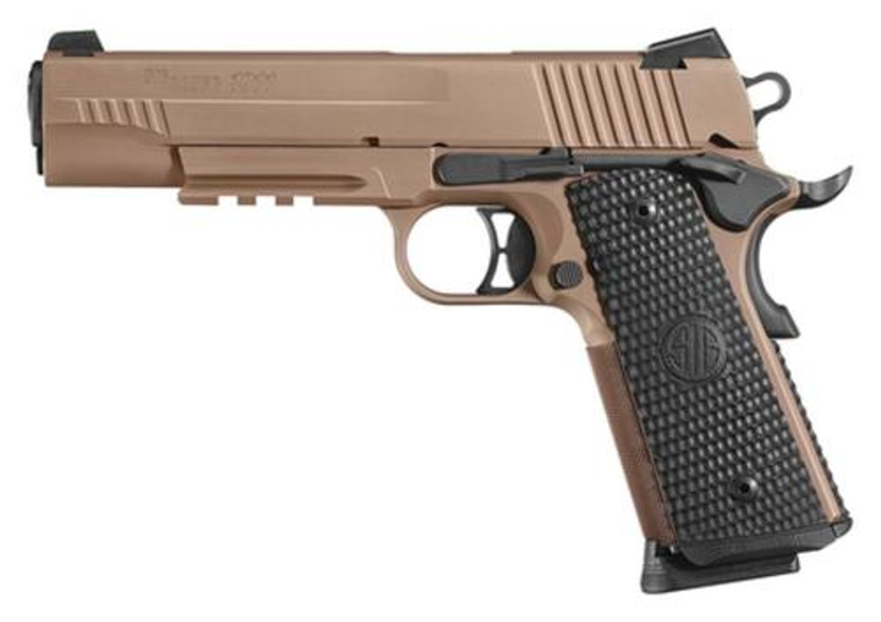 Sig 1911 45 ACP Emporer Scorpion, 5", G10 Piranha Grips, 8rd, *MA* Compliant Sig 1911 45 ACP Emporer Scorpion, 5", G10 Piranha Grips, 8rd, *MA* Compliant