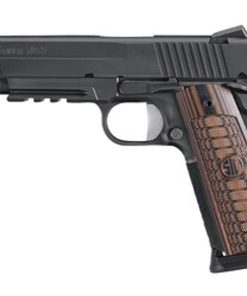 Sig 1911, 45 ACP, 5In, Select, Black, Sao, Siglite, Select, (2) 8RD Steel Mag, Rail