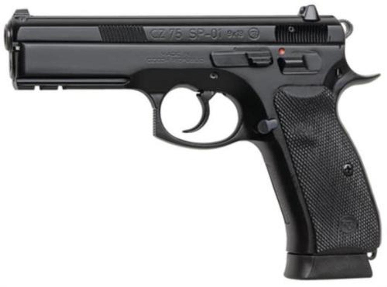 CZ 75 SP-01 cal. 9mm light rail safety black polycoat - 10rd magazines CZ 75 SP-01 cal. 9mm light rail safety black polycoat - 10rd magazines