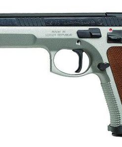 CZ 75 Tactical Sport SAO 40 S&W 5.4" Barrel, Wood Grip SS Frame Black Slide, 10rd